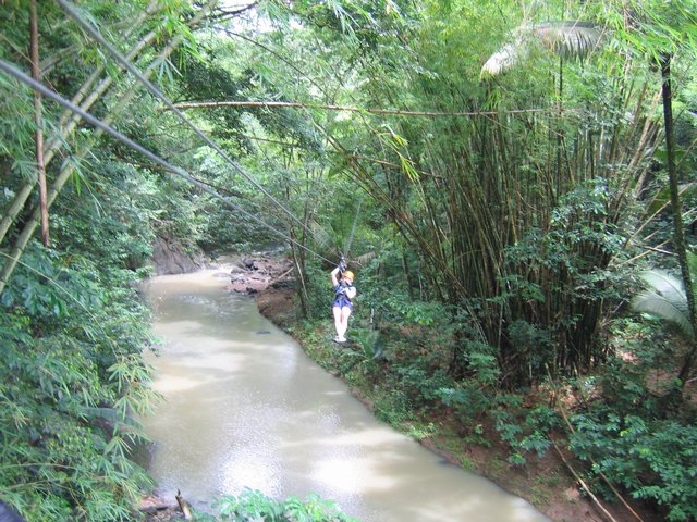 Wendy flys over the river