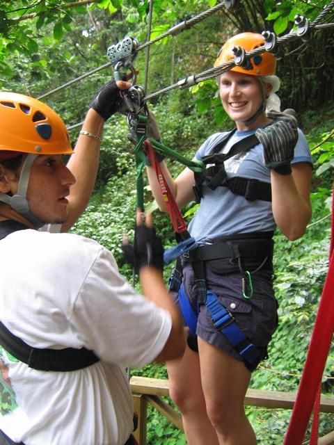 Wendy is strapped in by the ladies man