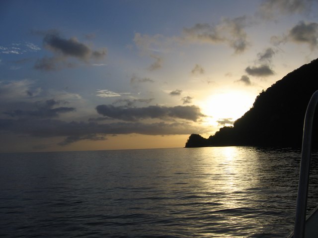 Sunset on the way to Anse La Rey