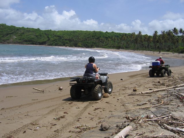 Riding on the beach