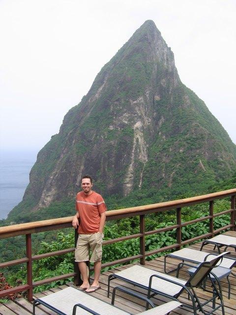 Matt in front of the Petit Piton
